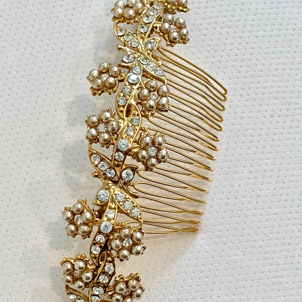 custom rhinestone pearl wedding hair accessory - Picture 8 of 15